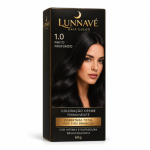 Coloração Creme Permanente 1.0 — Preto Profundo Lunnavé
