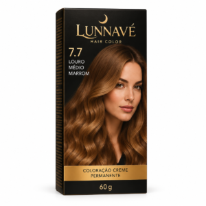 Coloração Creme Permanente 7.7 — Louro Médio Marrom Lunnavé